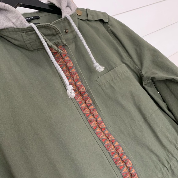 Miss Me Olive Green Hooded Utility Jacket, Size Small - Picture 5 of 16